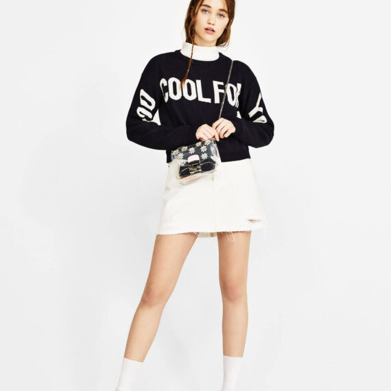 Hoodie with slogan